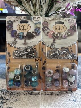 Women's Mix Bead Charm Bracelet Kit - Purple & Blue